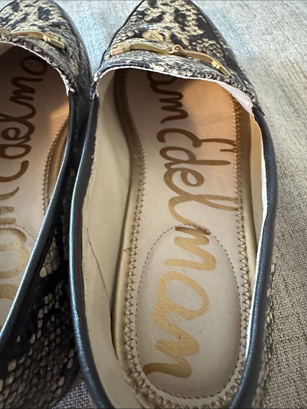 Sam Edelman Snake-Print Leather Loafers with Gold Bit, 10 EU40 - Picture 6 of 7